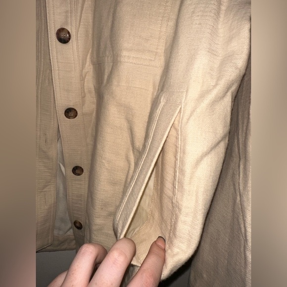 NWOT Madewell women’s cream shacket button front jacket fall winter contemporary - Picture 7 of 12